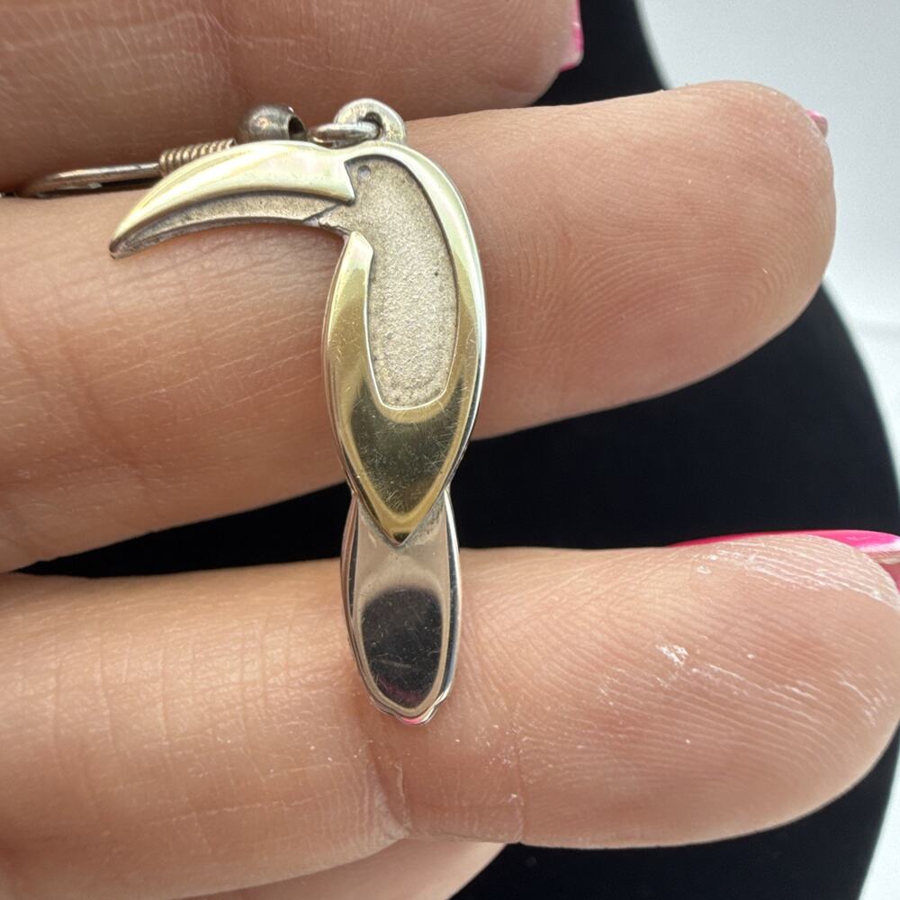 Vintage Sterling Silver 925 Marked Toucan Hanging Earrings 3.78g